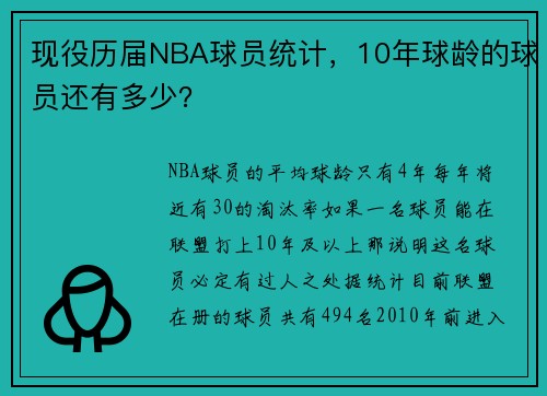 现役历届NBA球员统计，10年球龄的球员还有多少？